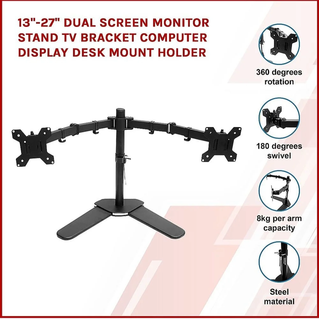 Articulating Freestanding Dual Monitor Mount for 13" to 27" Monitors