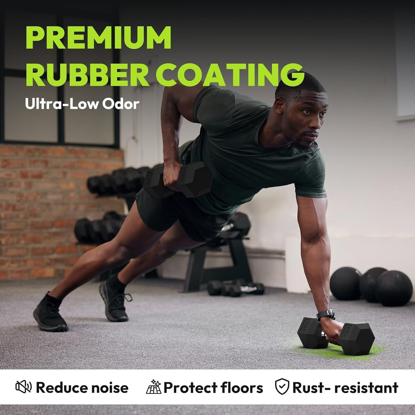 Dumbbell Set - 2 x 10kg Hex Weights