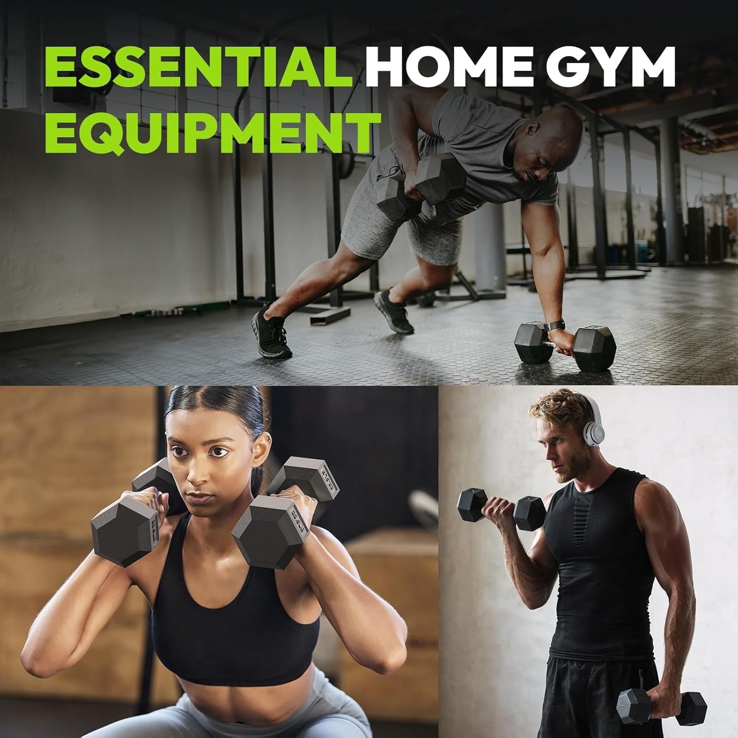 Dumbbell Set - 2 x 10kg Hex Weights