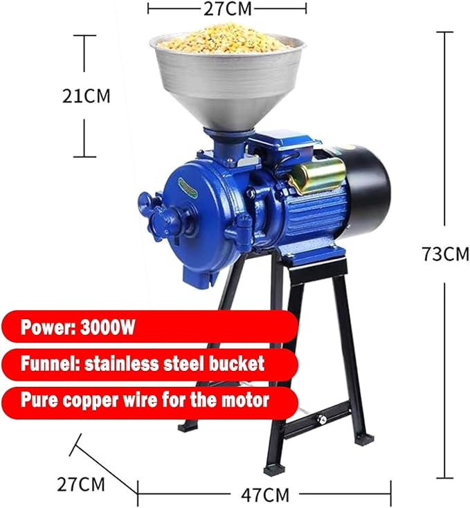 Electric Grain Mill Grinder 3000W Commercial Grain Milling Machine