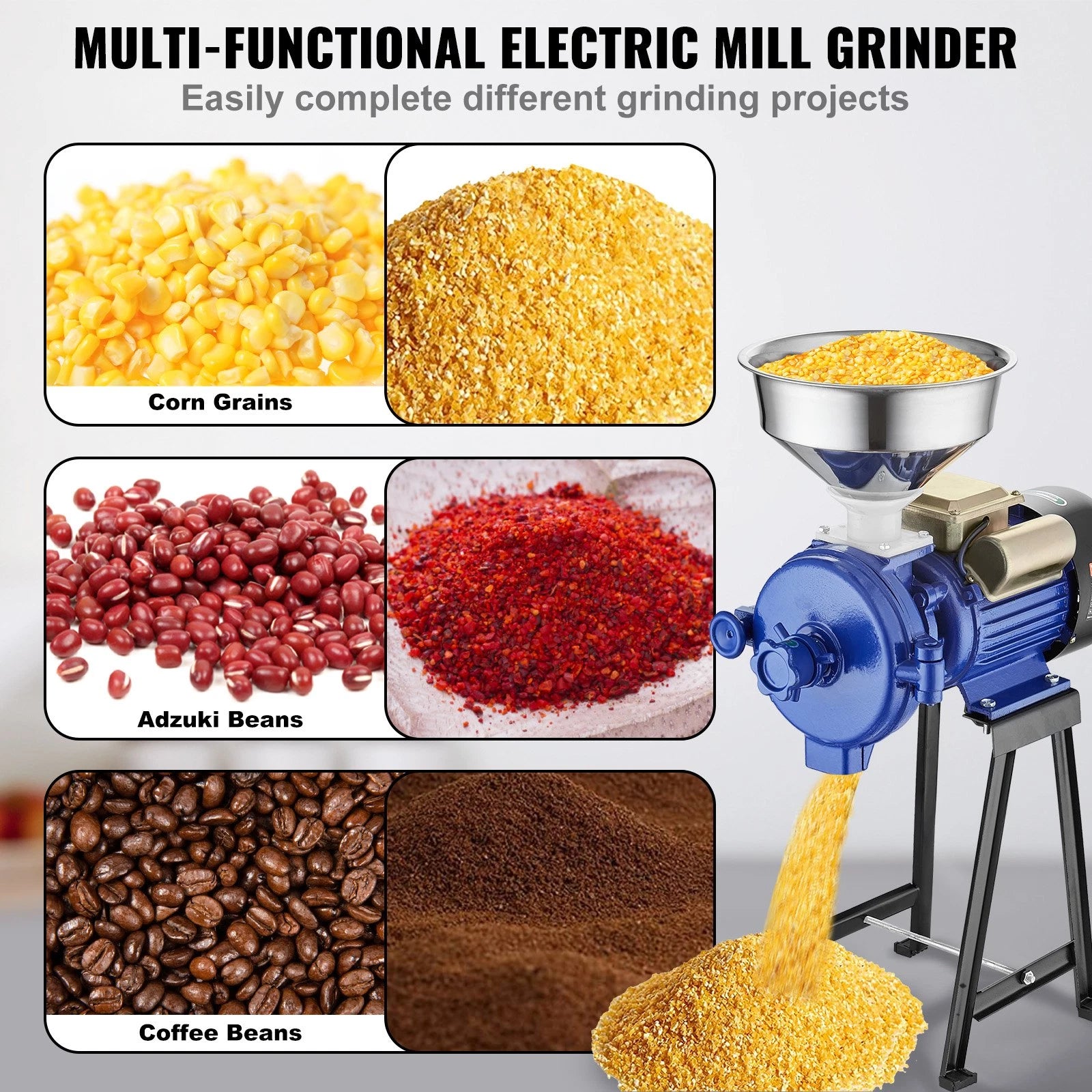 Electric Grain Mill Grinder 3000W Commercial Grain Milling Machine