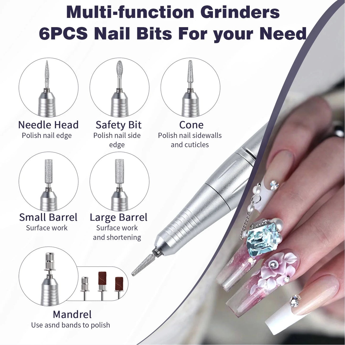 Electric Nail Drill Kit Machine 45000RPM