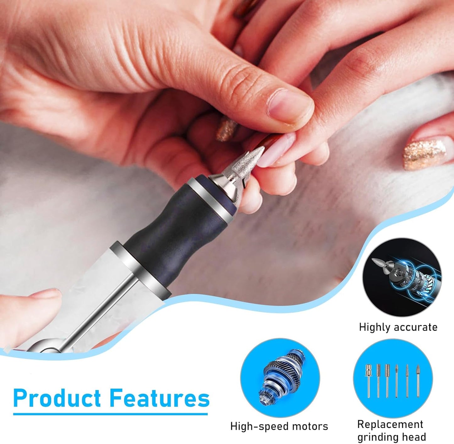 Electric Nail Drill Machine Manicure Drill Set 2000RPM