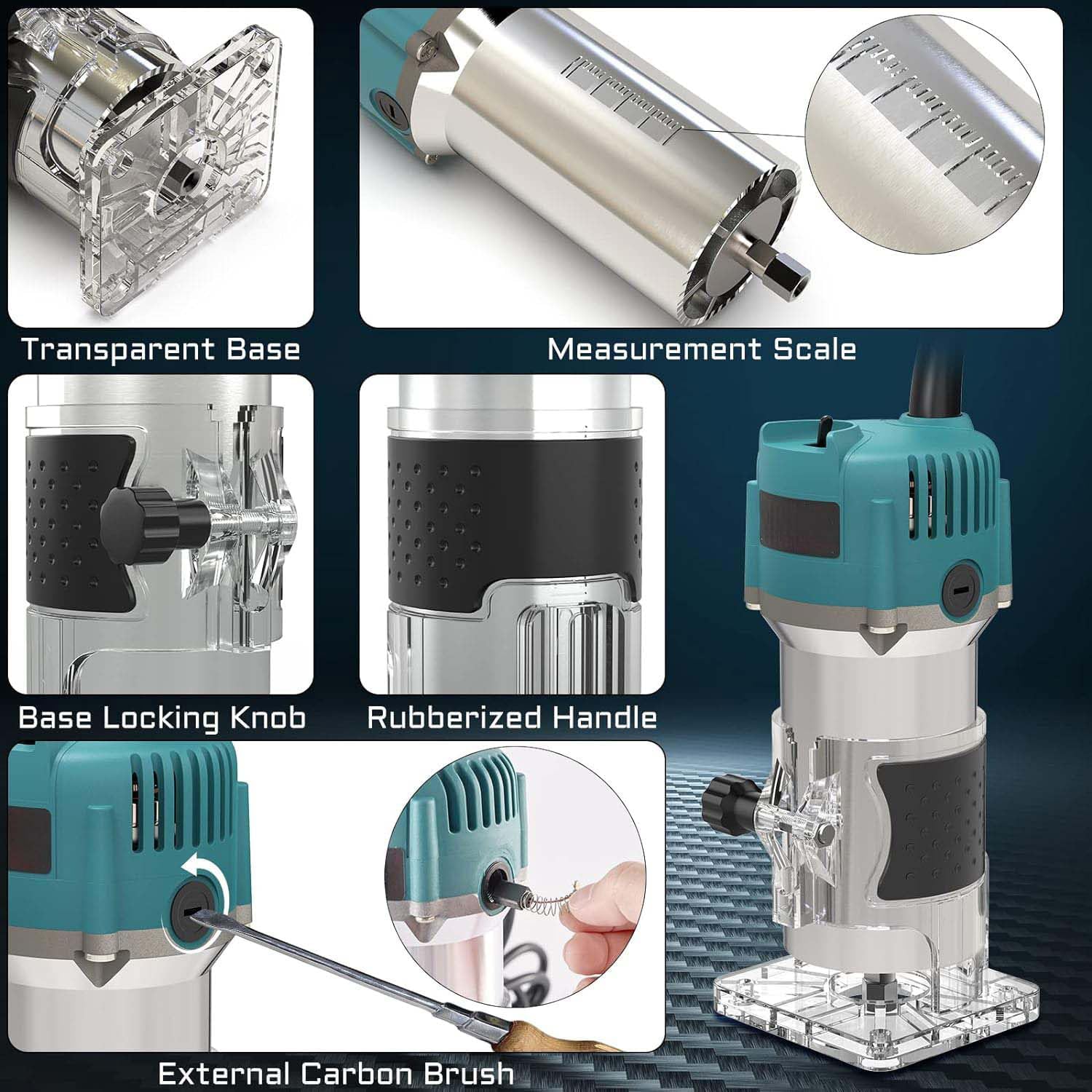 Electric Wood Router for Woodworking with Router Bit