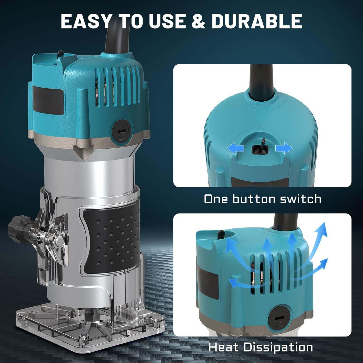 Electric Wood Router for Woodworking with Router Bit