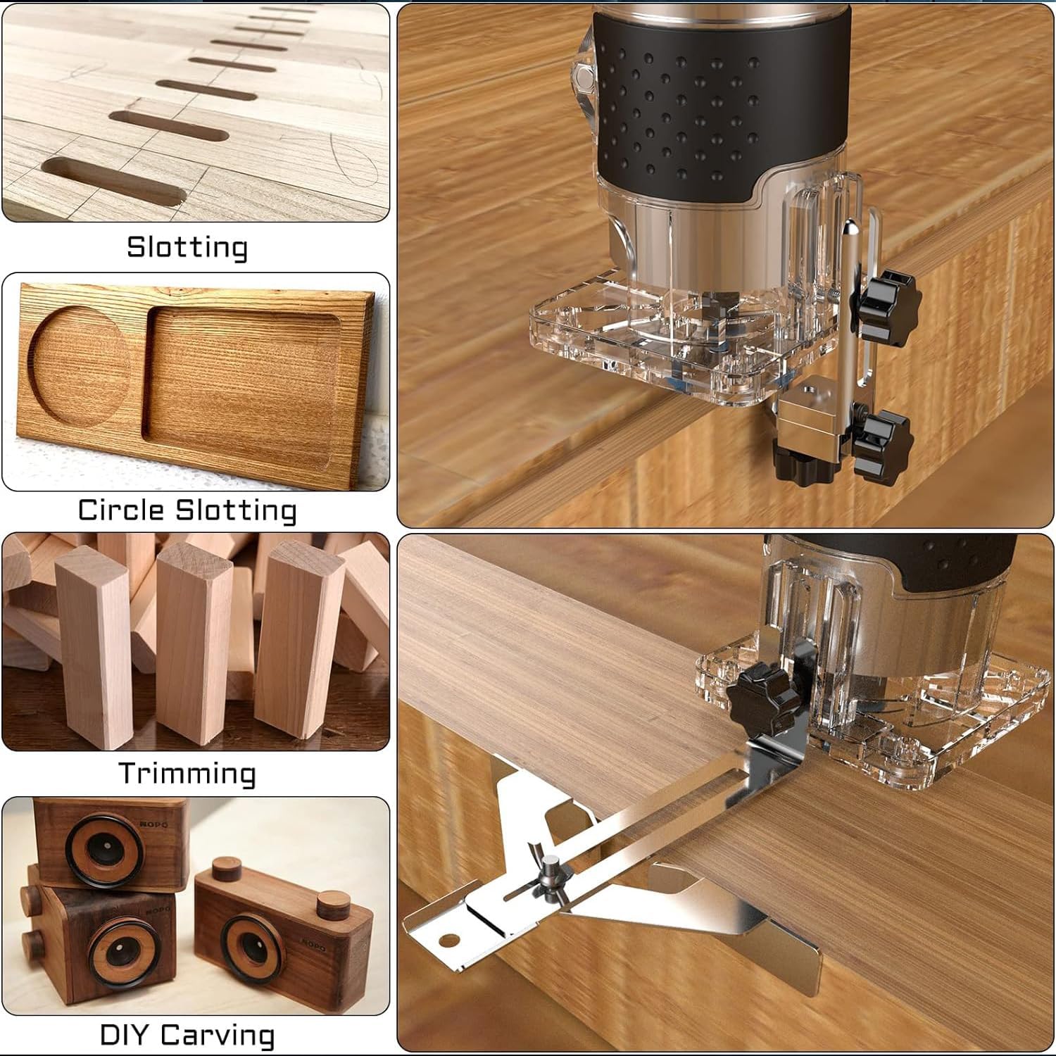 Electric Wood Router for Woodworking with Router Bit