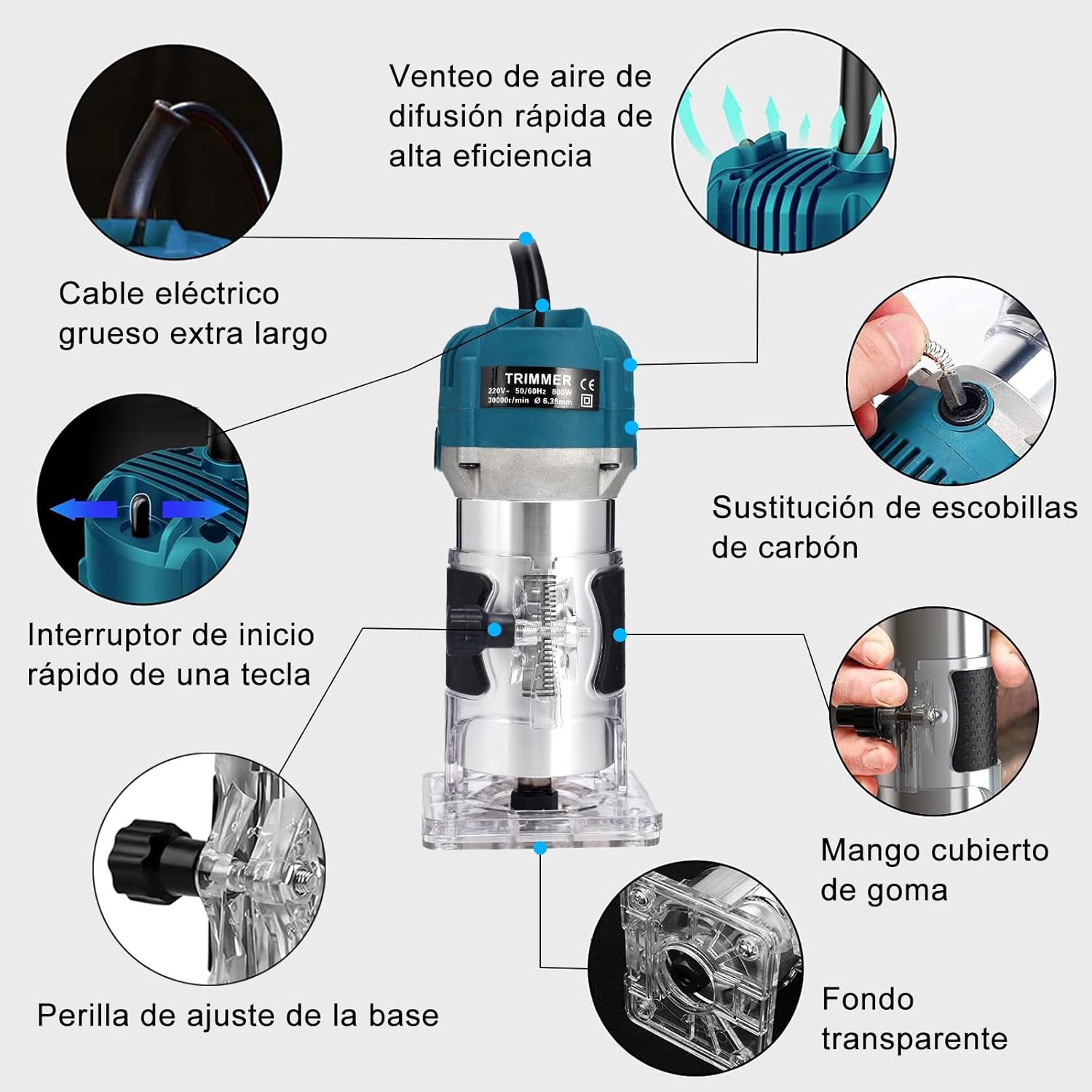 Electric Wood Router for Woodworking with Router Bit
