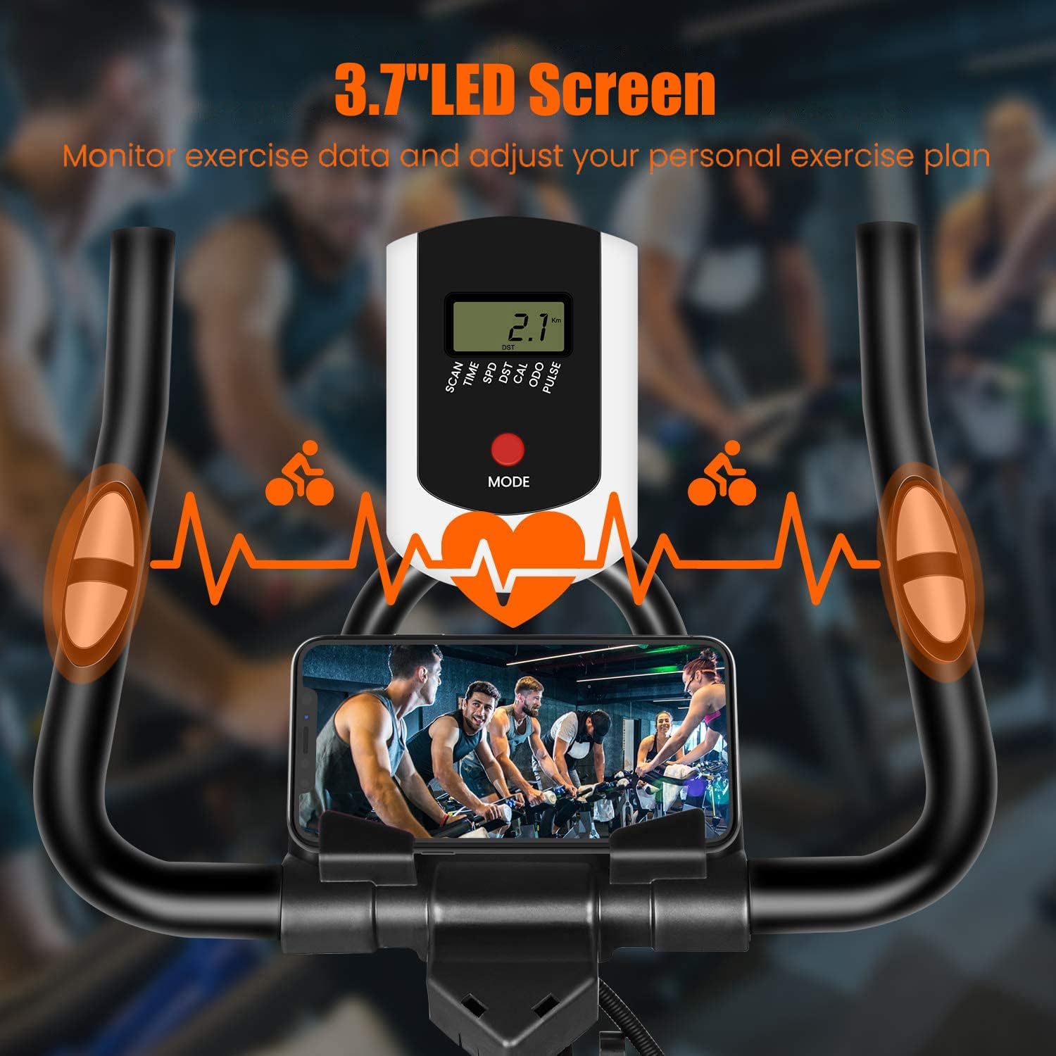 Adjustable Exercise Bike Spin Bike Heavy Duty