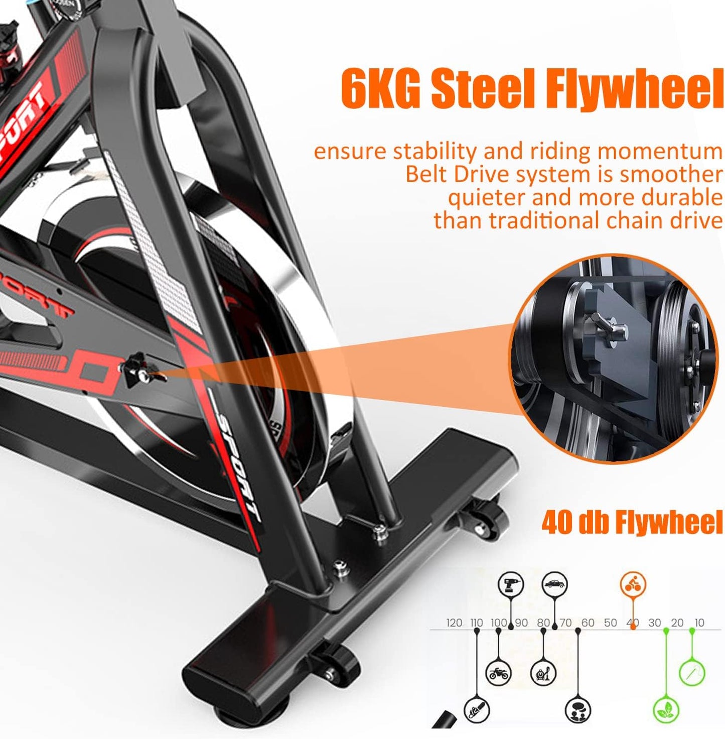 Adjustable Exercise Spin Bike Spin Bike Heavy Duty