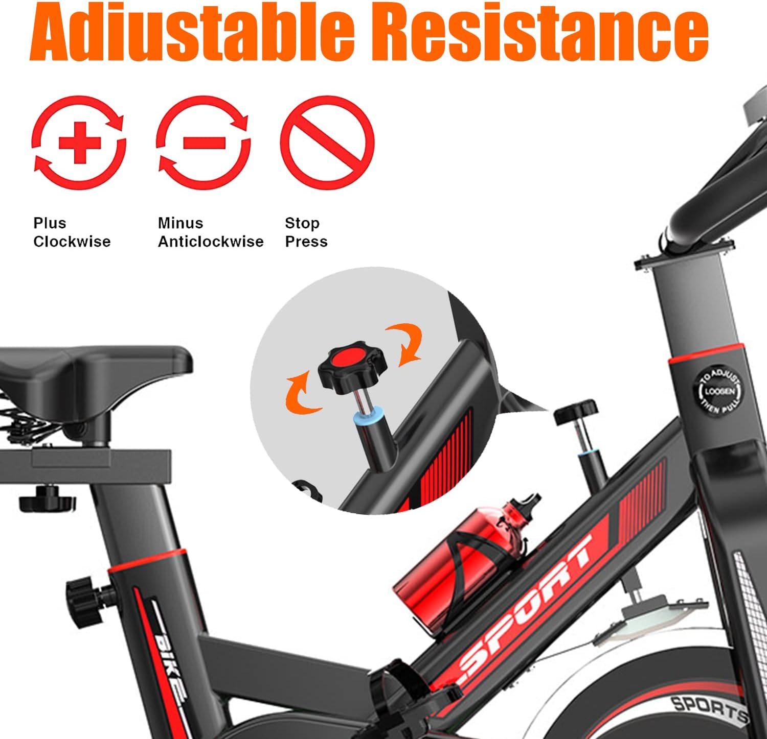 Adjustable Exercise Bike Spin Bike Heavy Duty