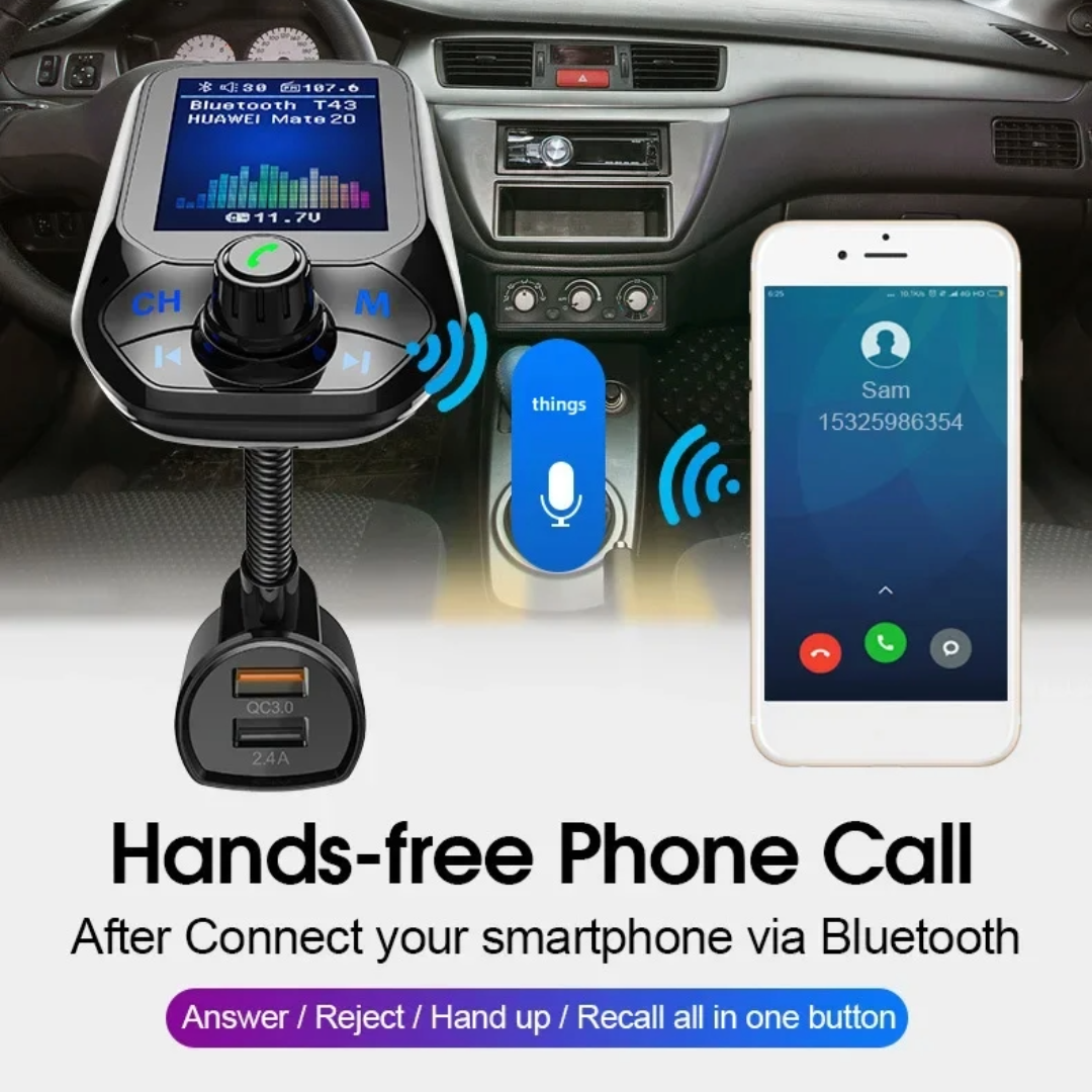 Bluetooth FM Transmitter, Car Radio Adapter