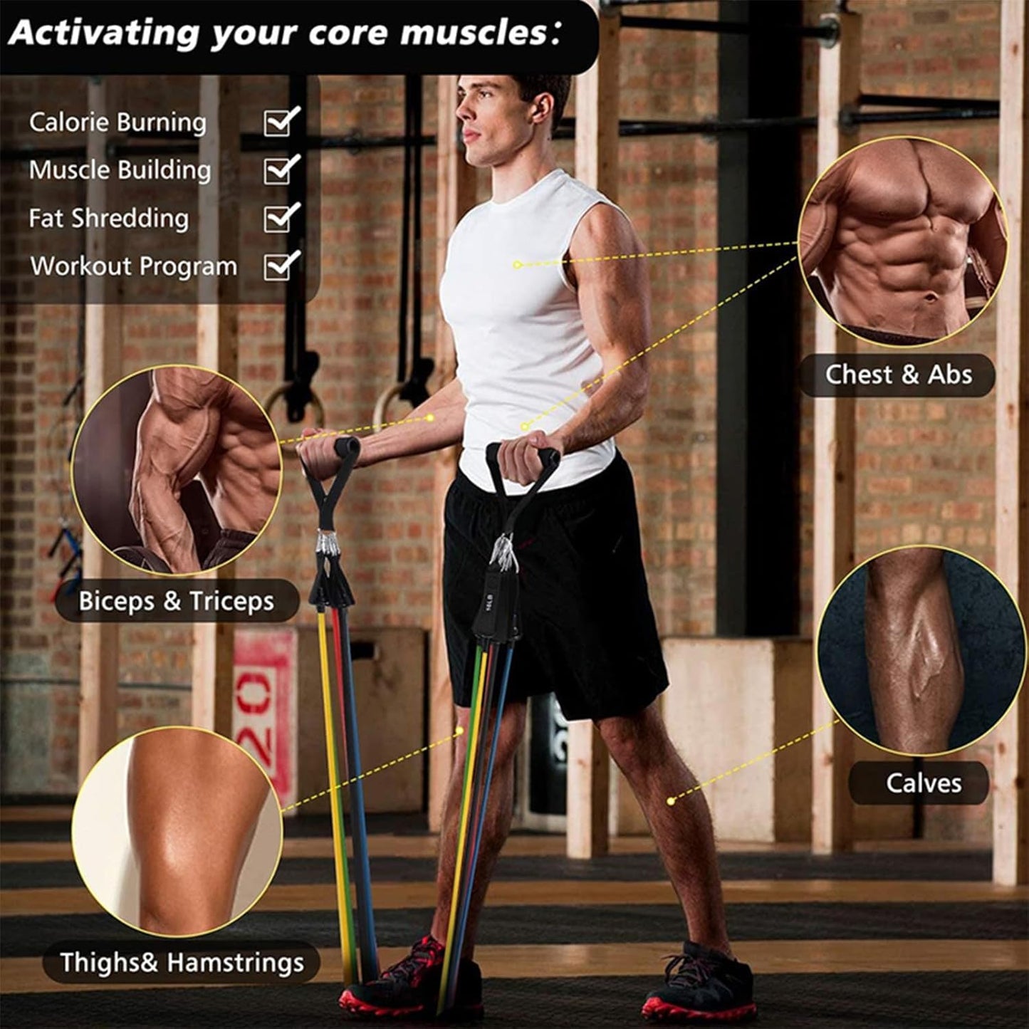 Fitness Exercises Resistance Bands Set