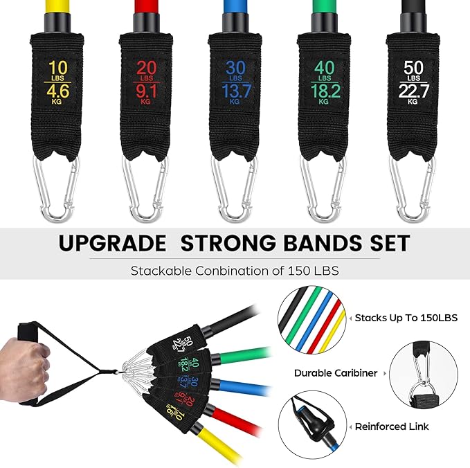 Fitness Exercises Resistance Bands Set