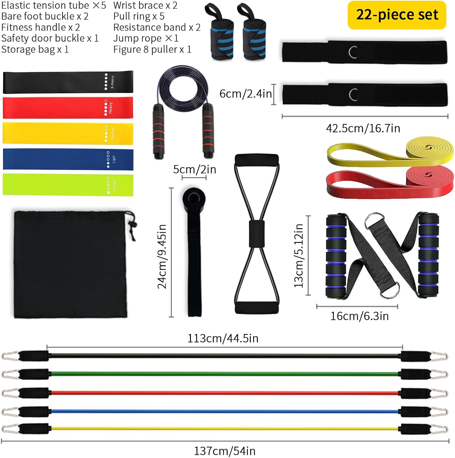 Fitness Exercises Resistance Bands Set