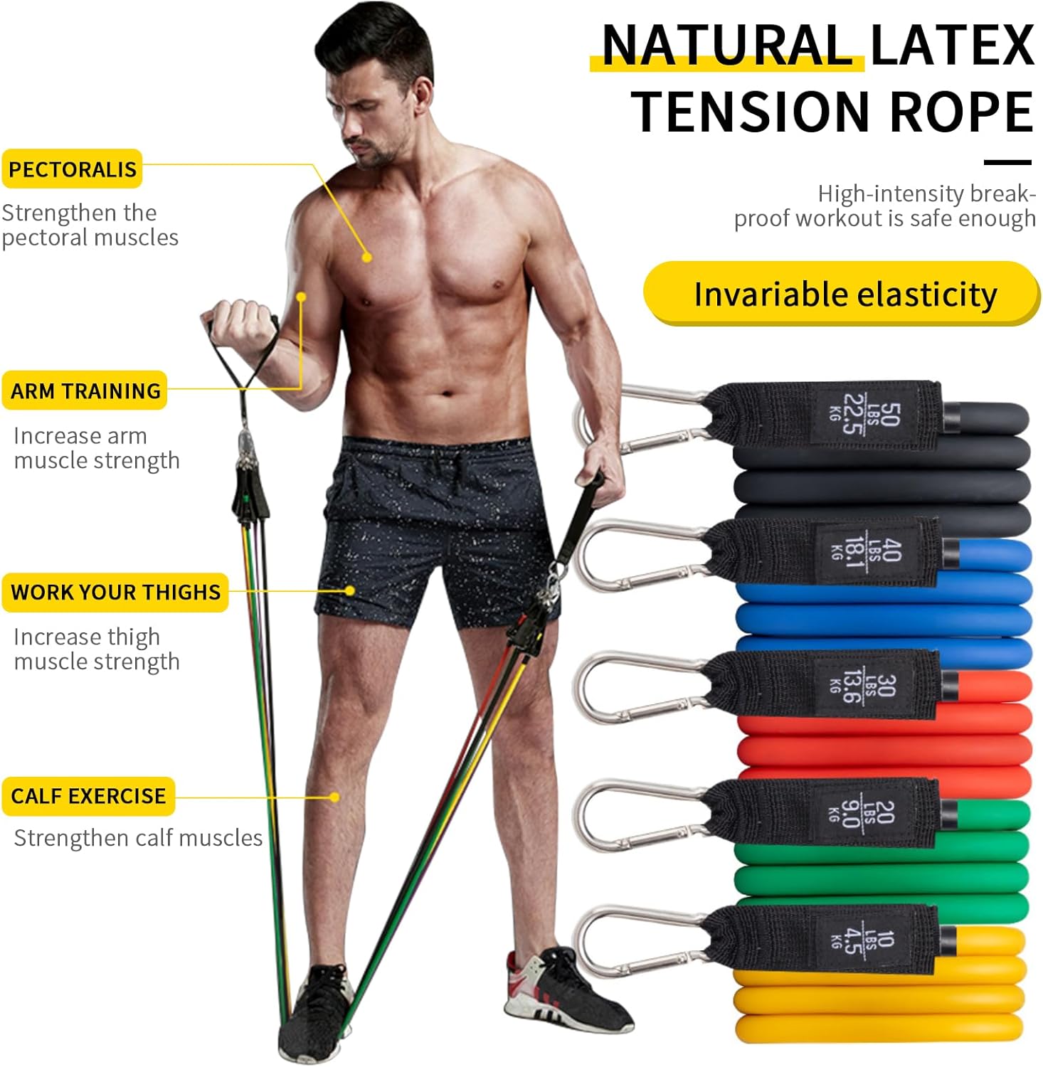Fitness Exercises Resistance Bands Set