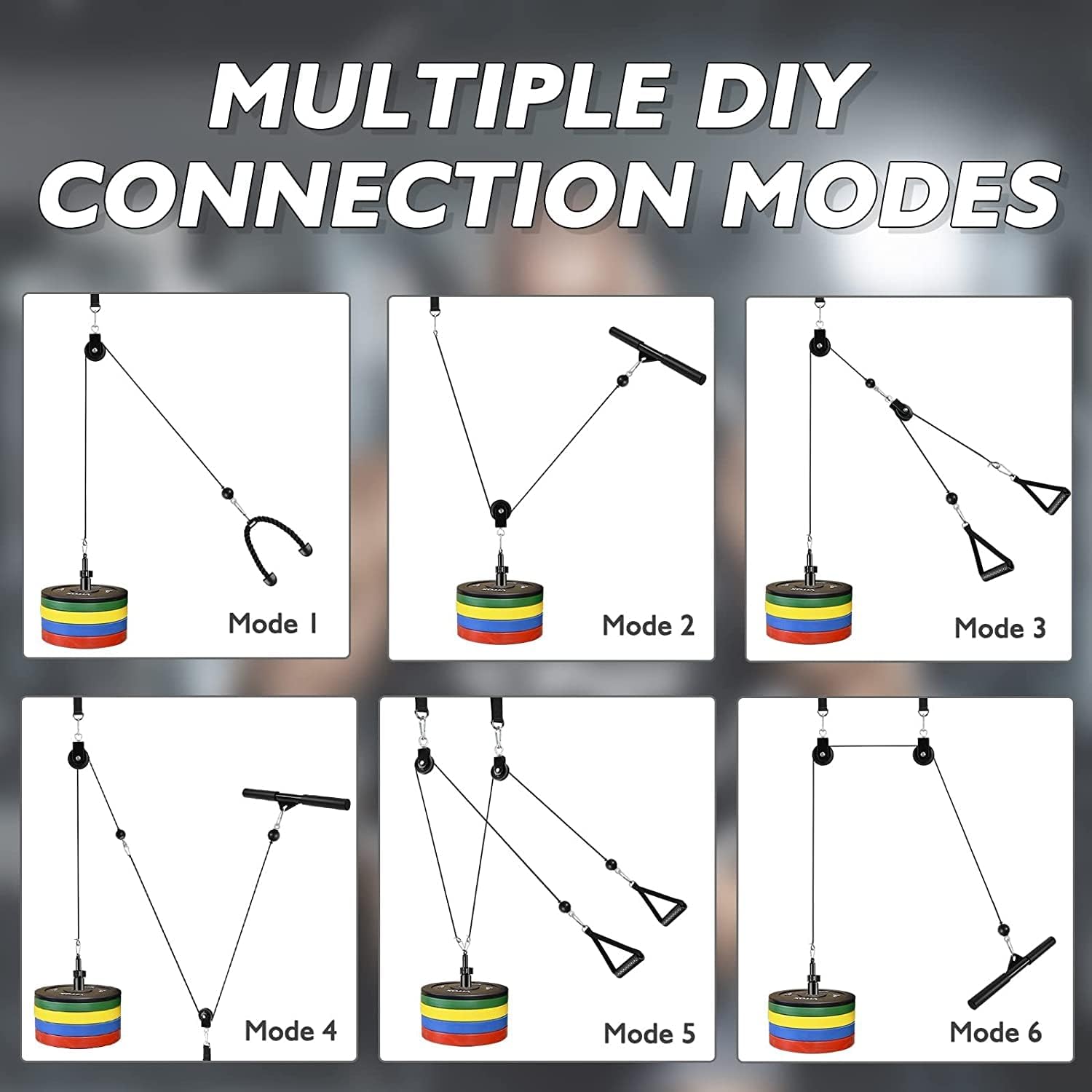 Fitness Pulley Cable System for Home Gym Weight Lifting