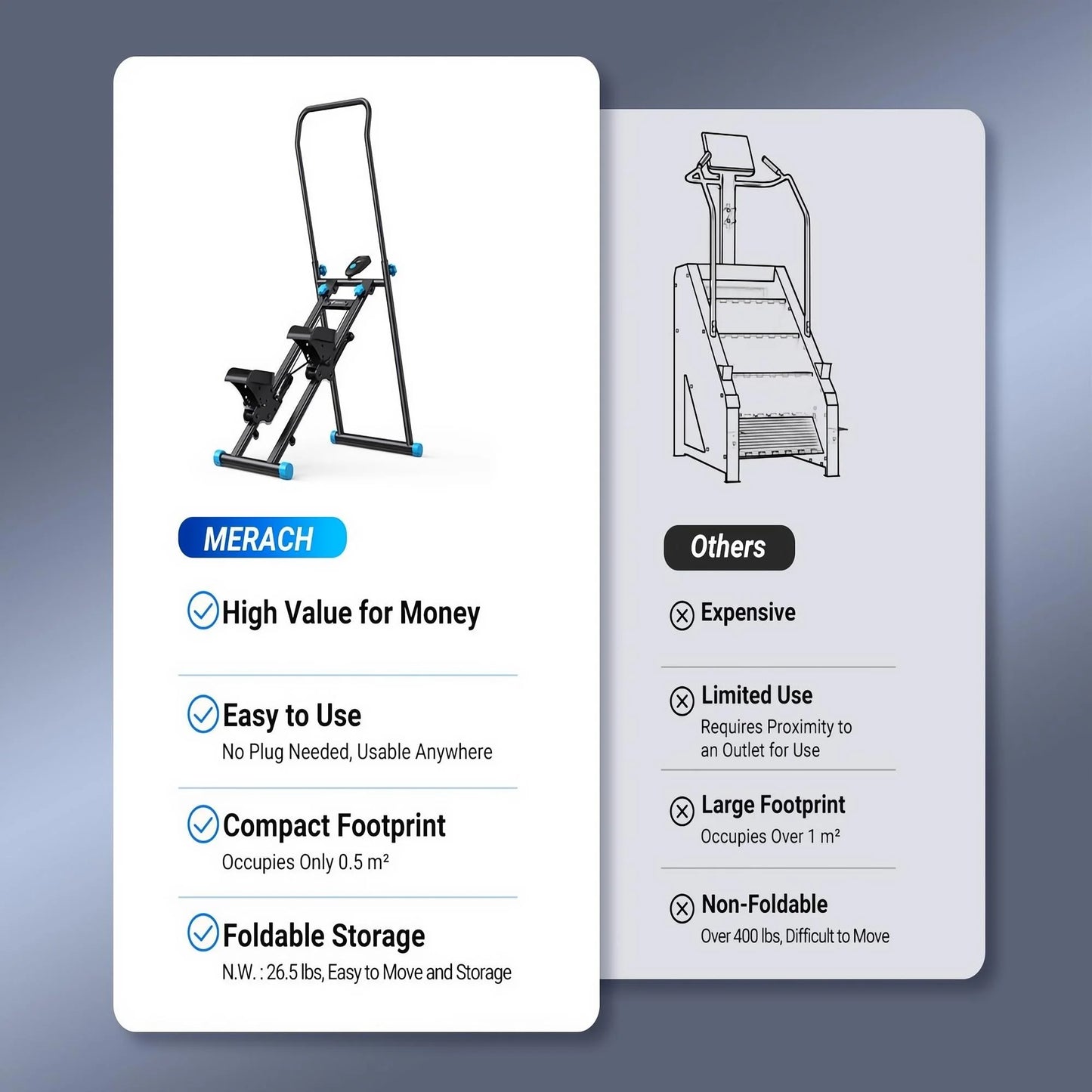 Foldable Stair Stepper for Exercise at Home Fitness Steppers