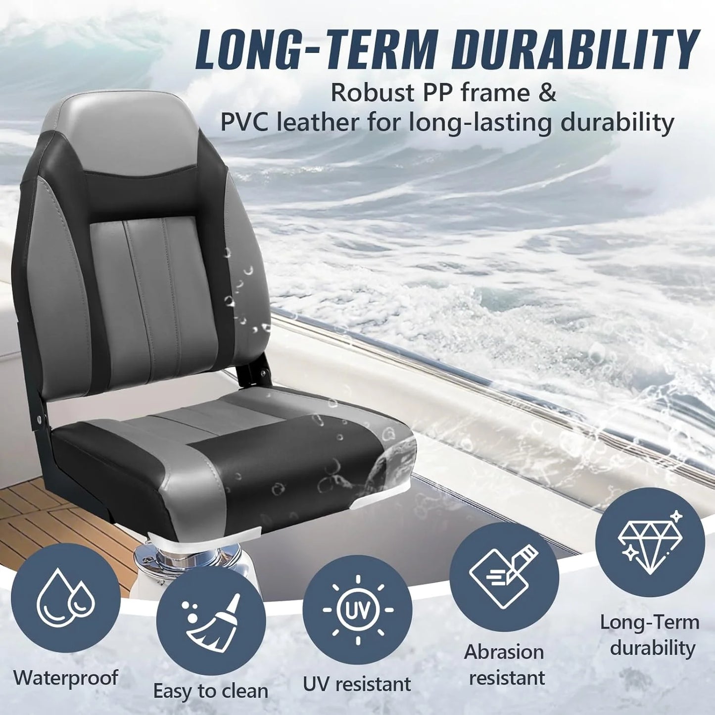 Folding Boat Seat Foldable Swivel Chairs Boat Seats Pair