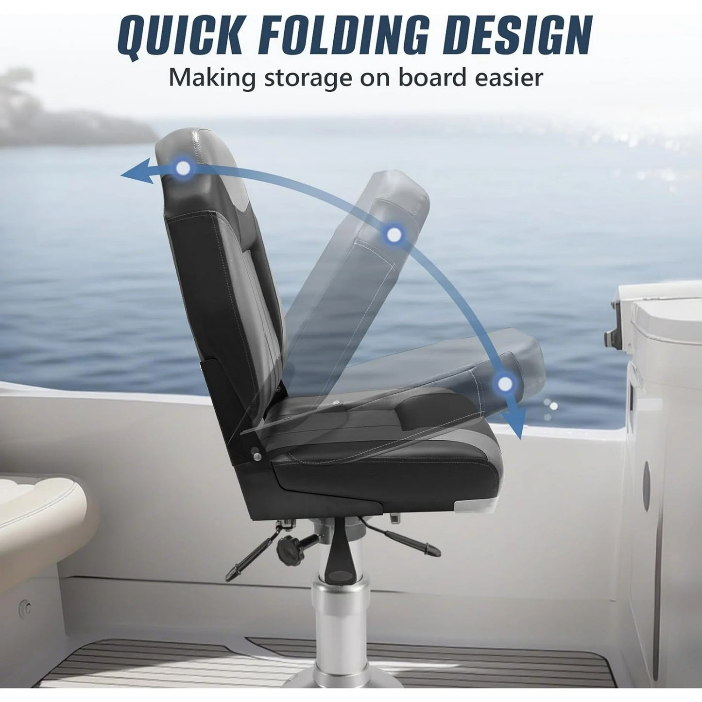 Folding Boat Seat Foldable Swivel Chairs Boat Seats Pair