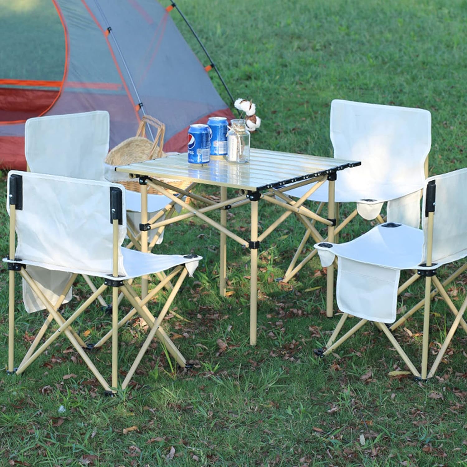 Folding Camping Table Chair Set Outdoor Dining Beach Picnic Chairs Bench