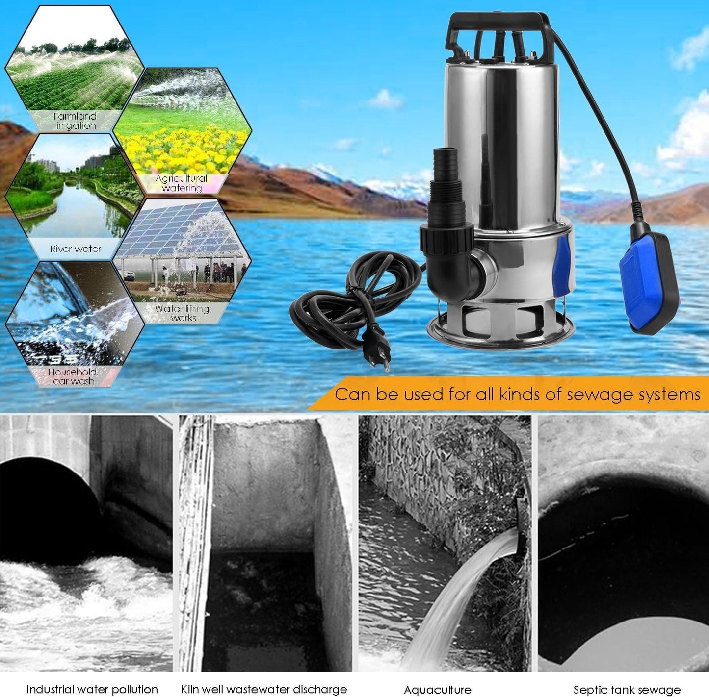 1100W Submersible Water Pump Dirty Water Pump