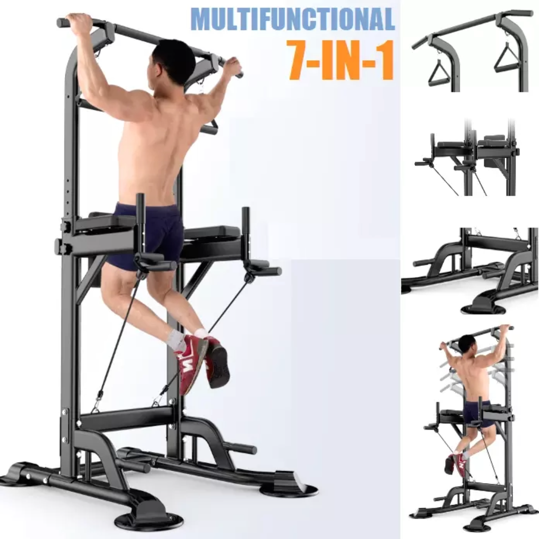 Adjustable Chin Up Pull Up Power Tower Station Workout
