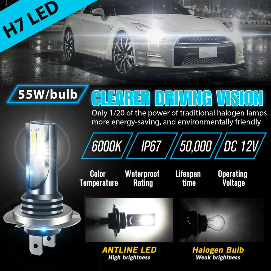 H7 LED Car Headlight Bulbs 6000K