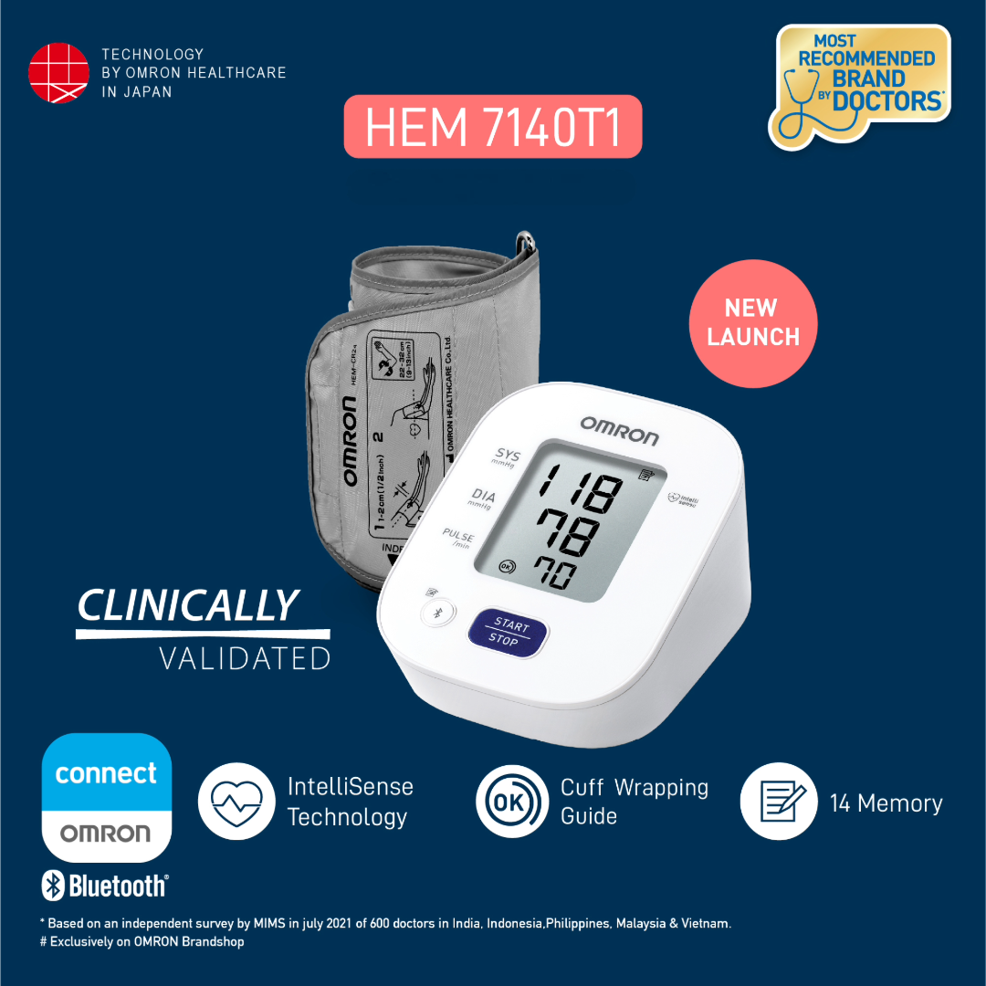 Omron Blood Pressure Monitor Bluetooth HEM-7140 T1