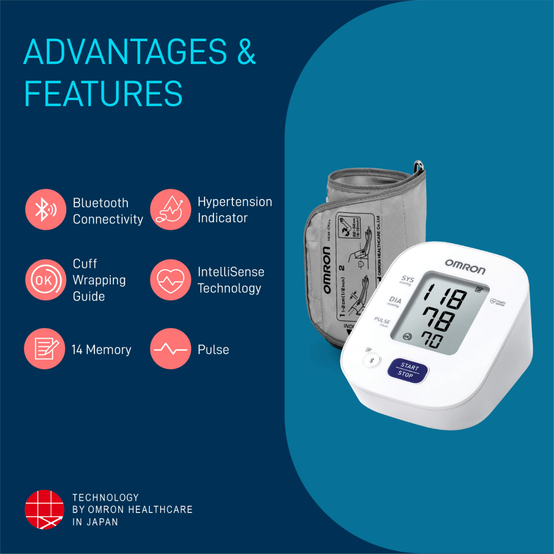 Omron Blood Pressure Monitor Bluetooth HEM-7140 T1