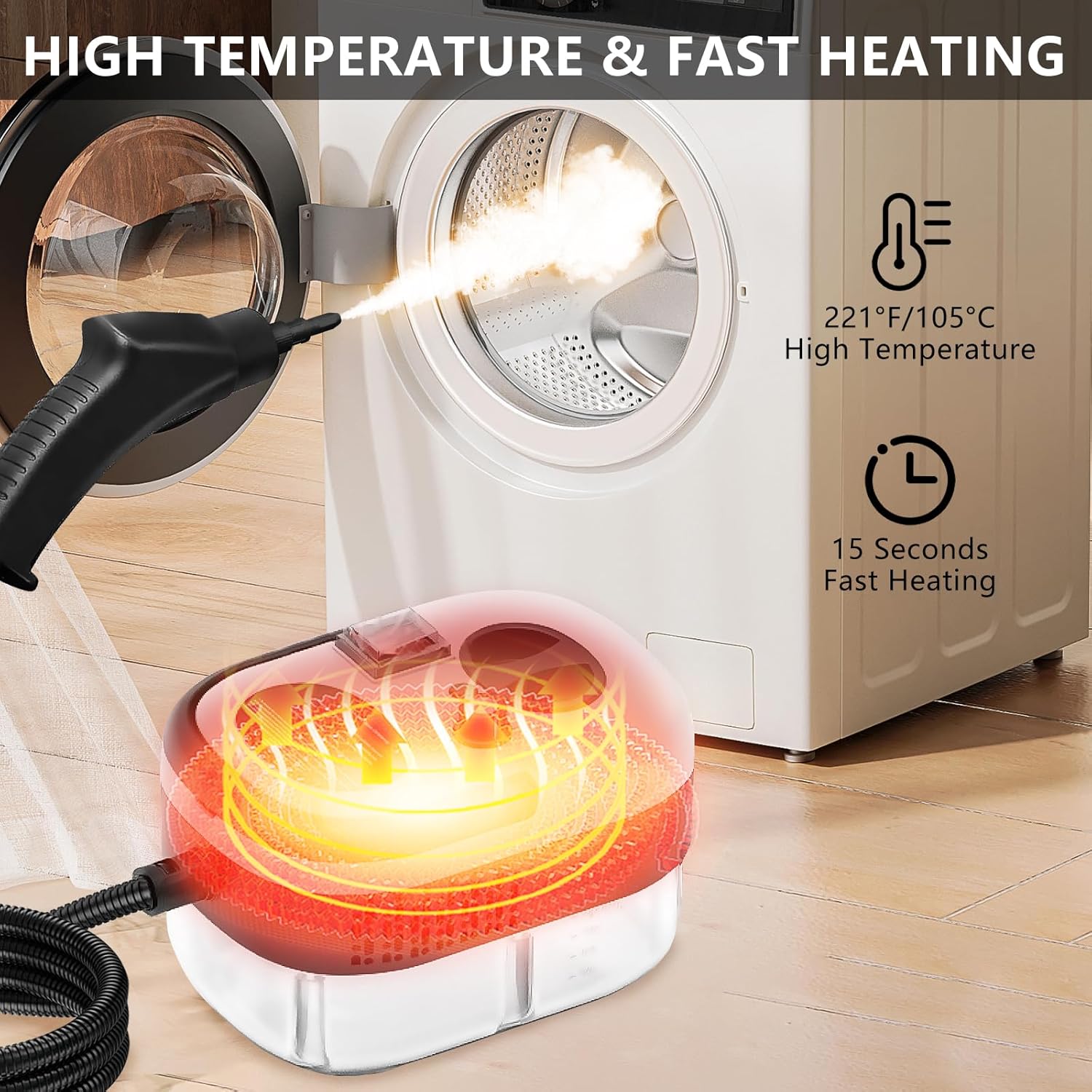 Handheld 2500W Steam Cleaner High Temperature Pressurized