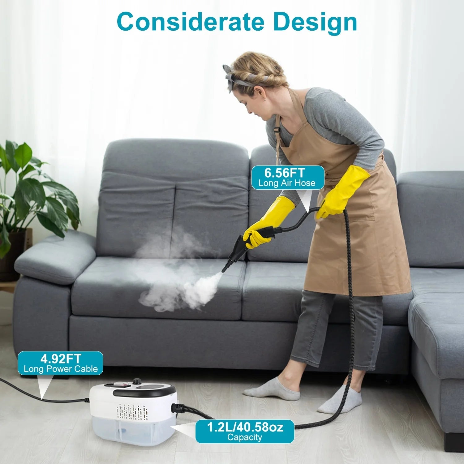 Handheld 2500W Steam Cleaner High Temperature Pressurized