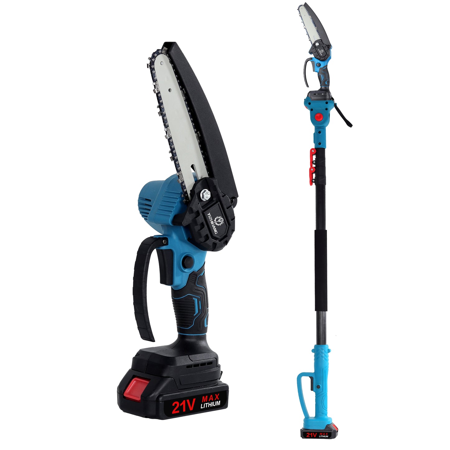 Mini Chain saw Cordless Power Chain Saws 6" with Extension Pole & Battery System