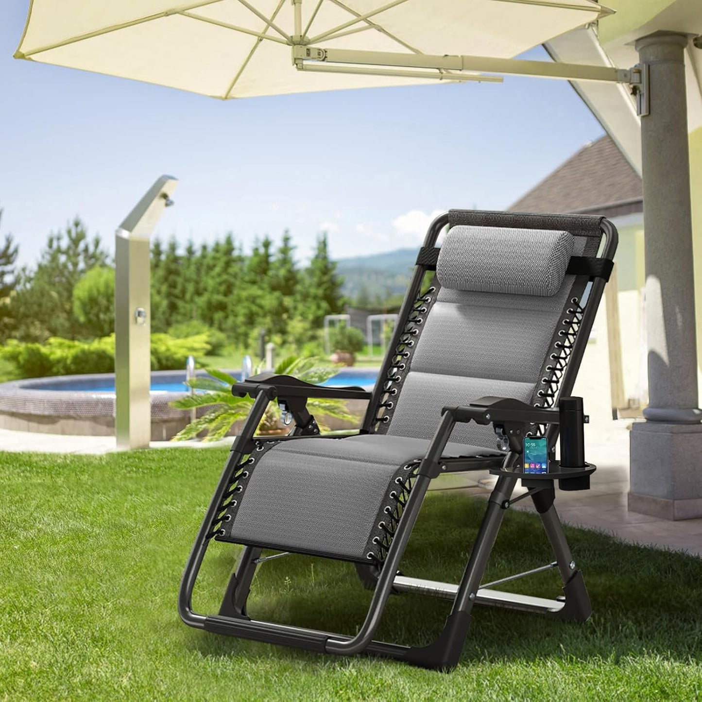 Heavy Duty Folding Zero Gravity Chair Camping Chair Reclining Beach Chair