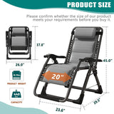 Heavy Duty Folding Zero Gravity Chair Camping Chair Reclining Beach Chair