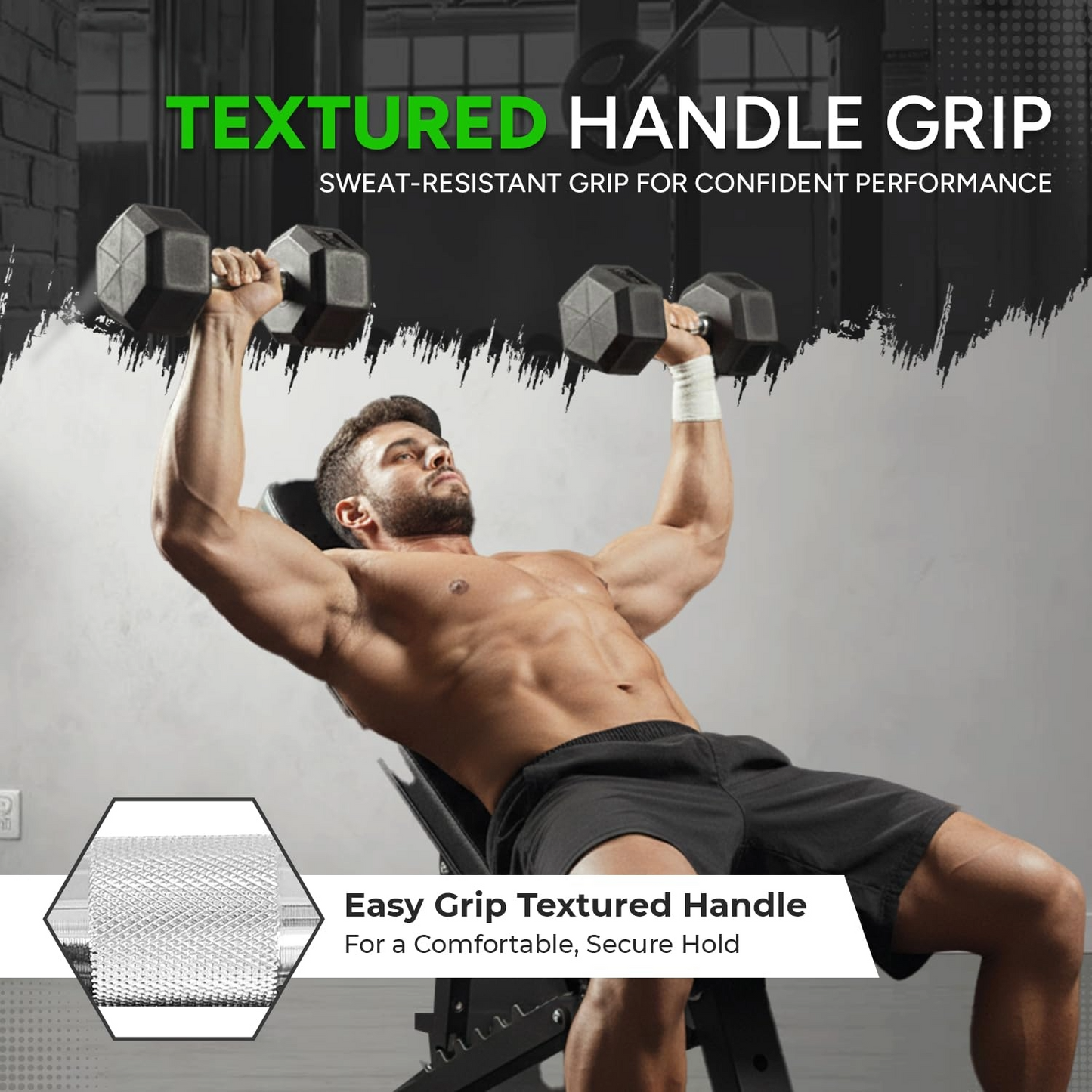 Hex Dumbbell Set - 2 x 7.5kg Hex Weights