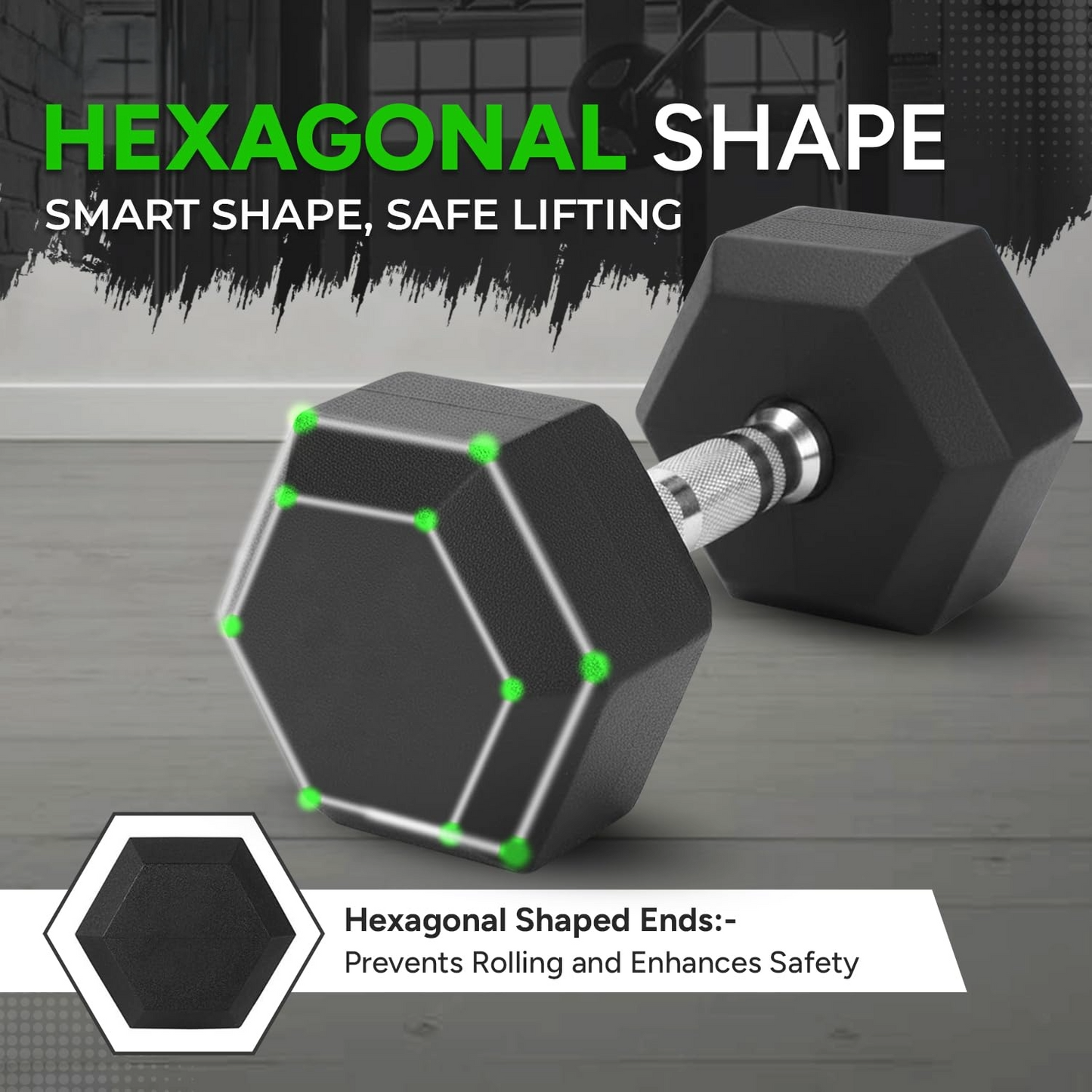 Hex Dumbbell Set - 2 x 7.5kg Hex Weights