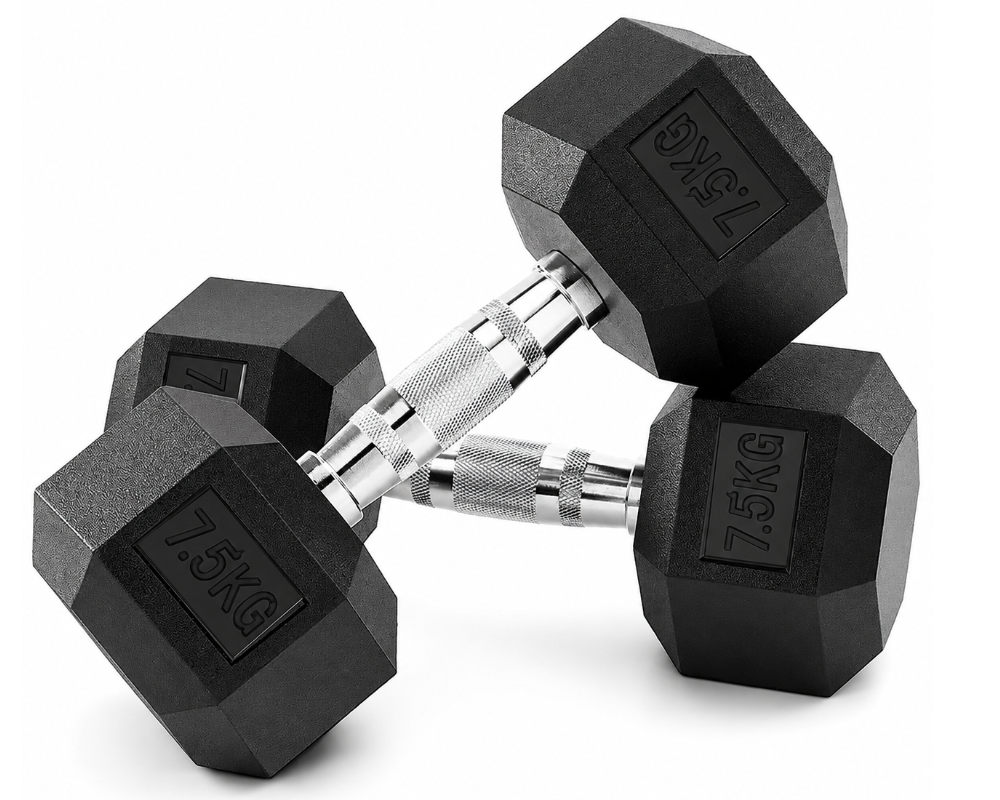 Hex Dumbbell Set - 2 x 7.5kg Hex Weights