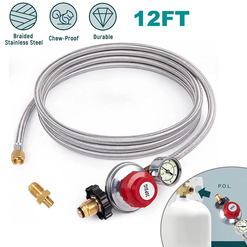 High Pressure Propane Regulator Hose 12ft