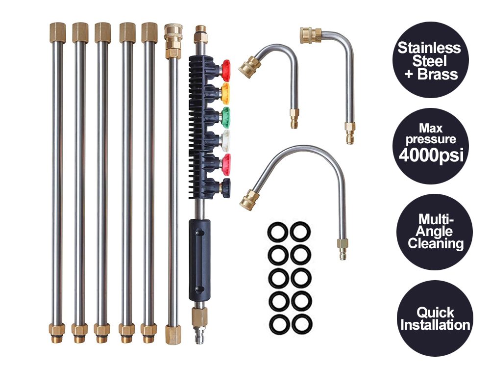 High Pressure Washer Extension Wand Set 10pcs