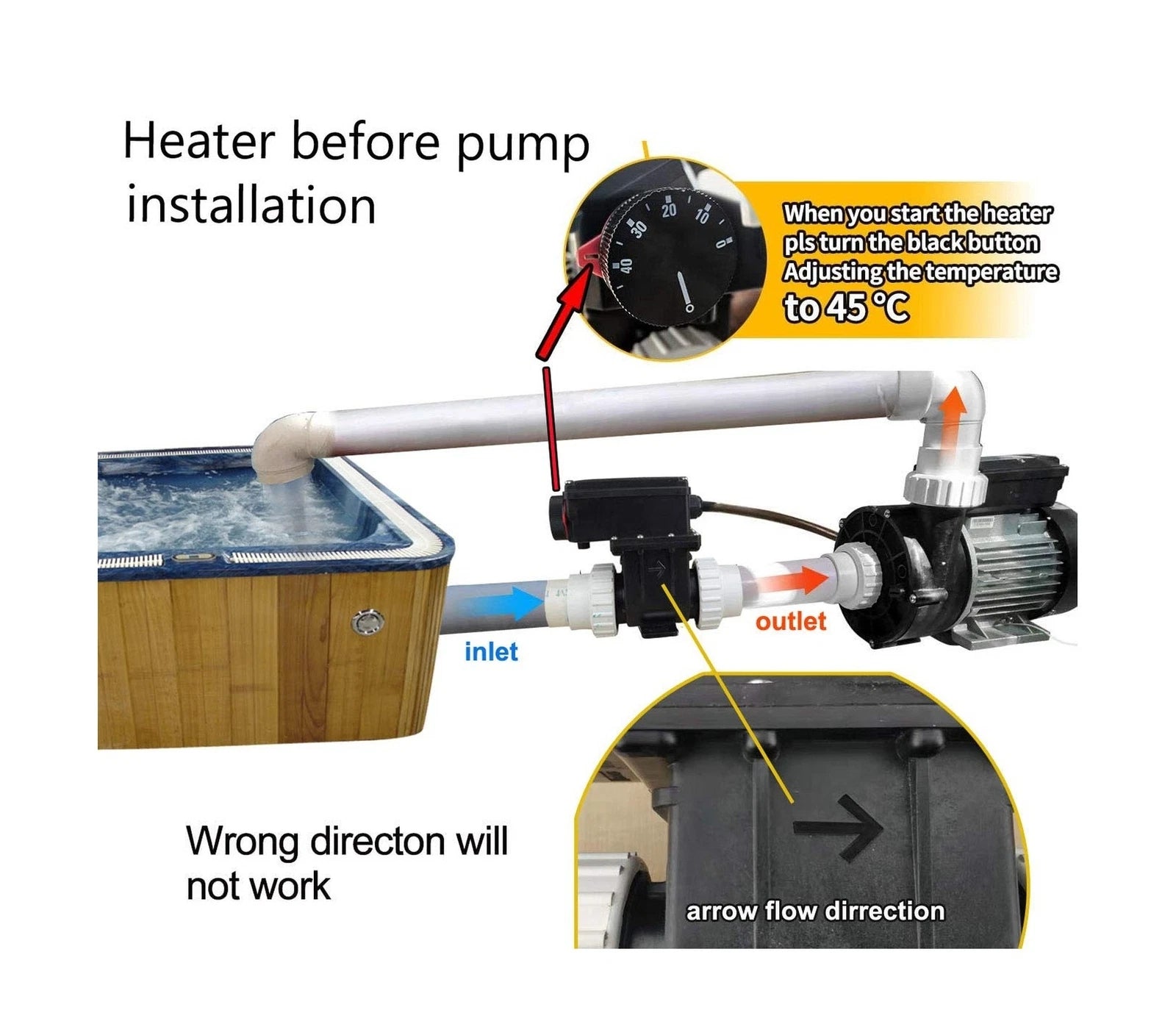 Hot Tub Thermostat with Temperature Control Spa Swimming Pool H10- RS1