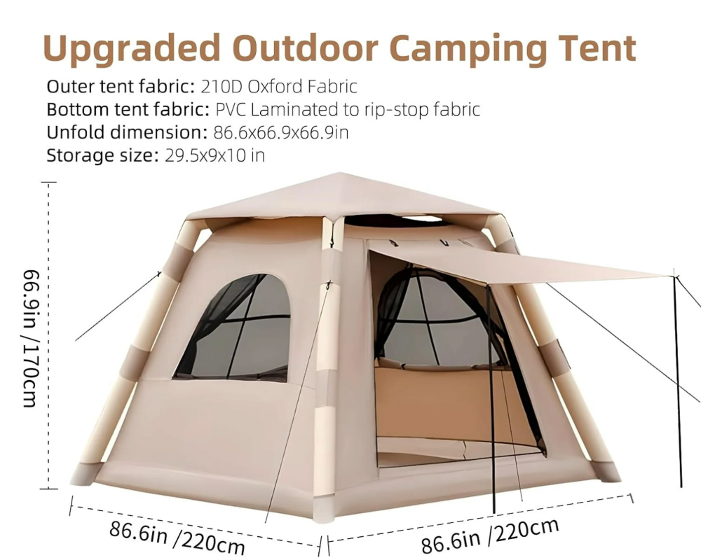 Inflatable Camping Tent with Pump