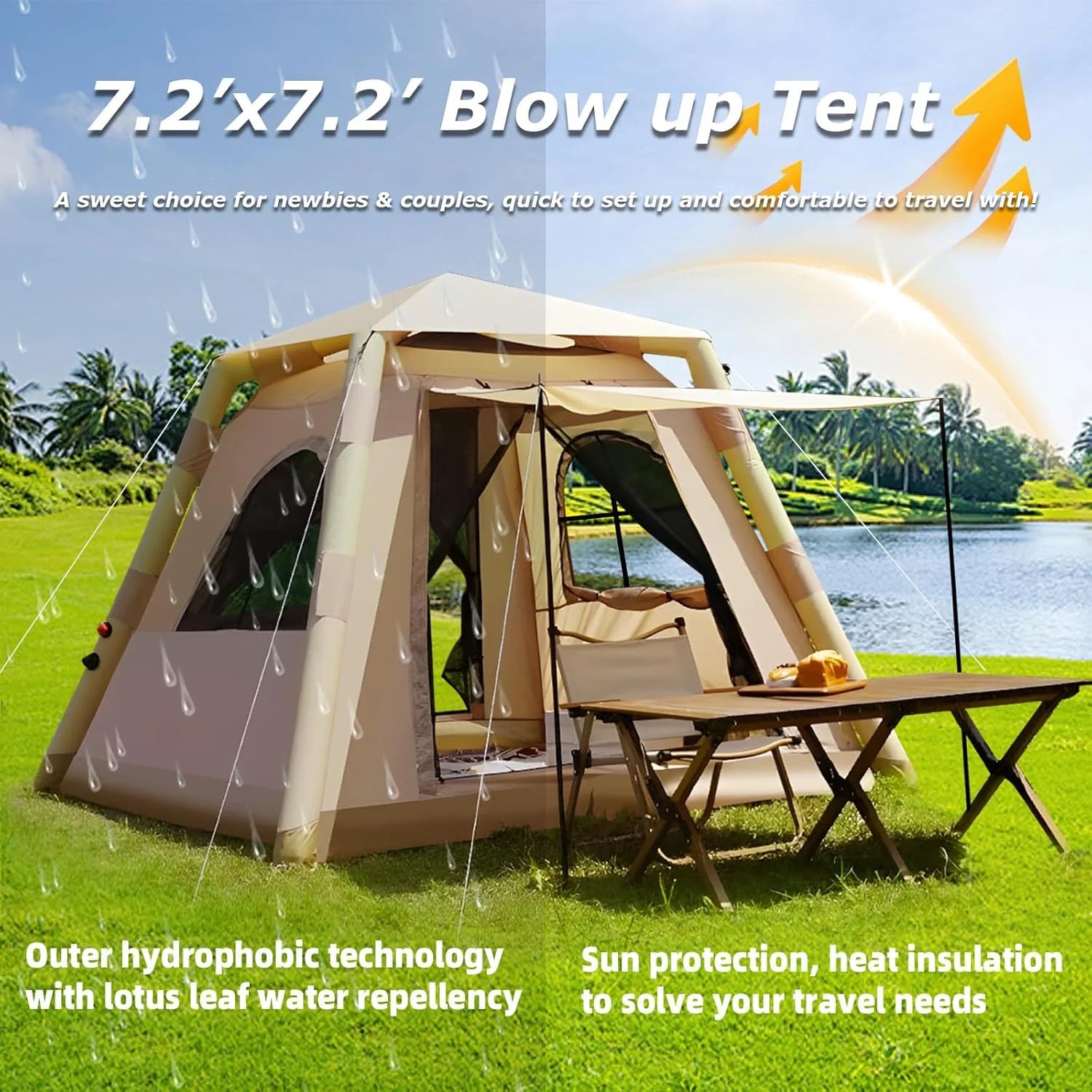 Inflatable Camping Tent with Pump