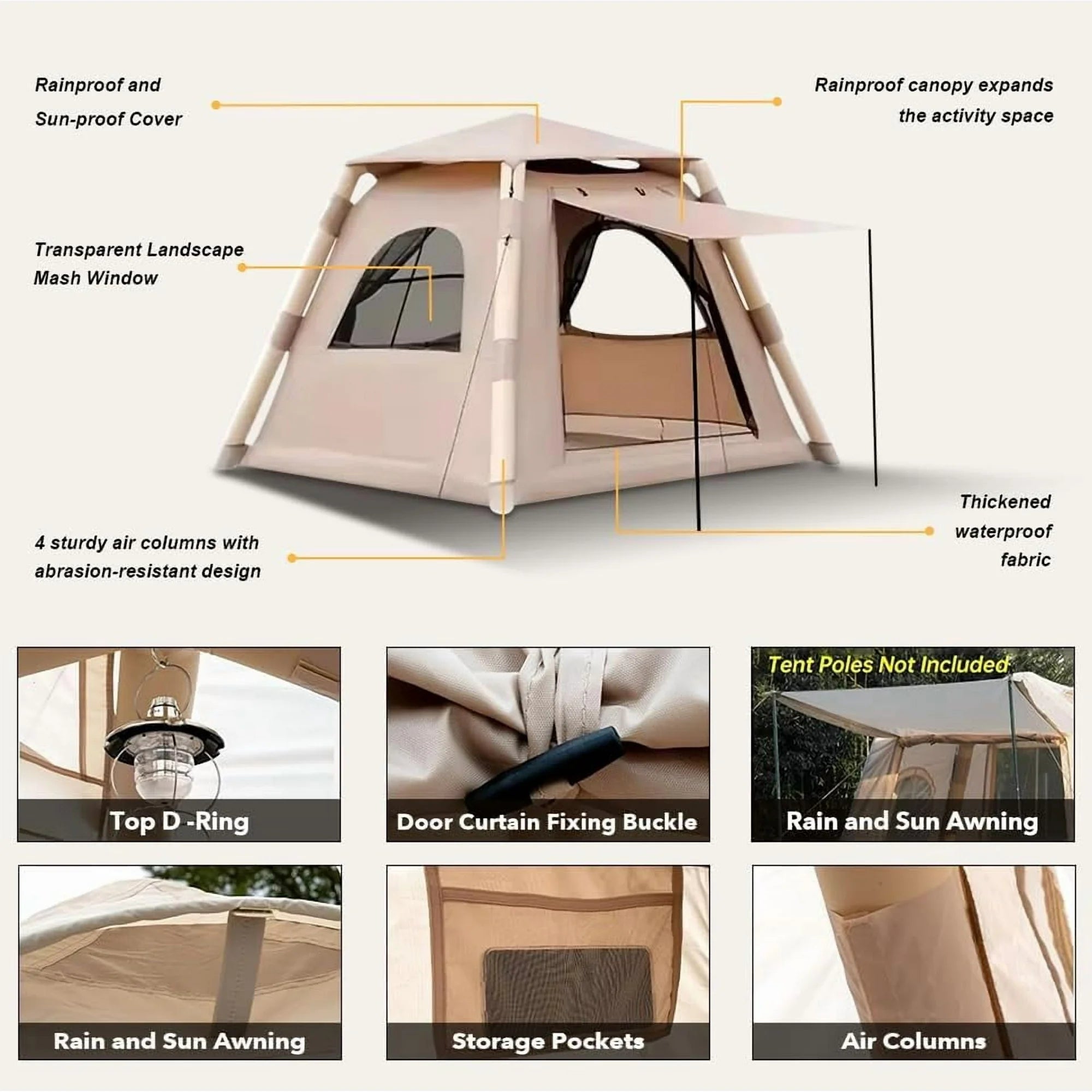 Inflatable Camping Tent with Pump