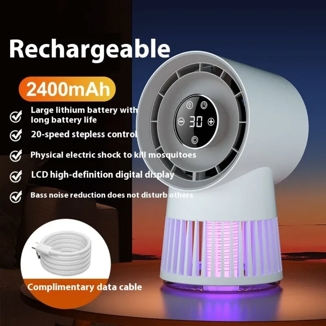 2 in 1 Bug Zapper Desk Fan Bladeless Mosquito Zapper