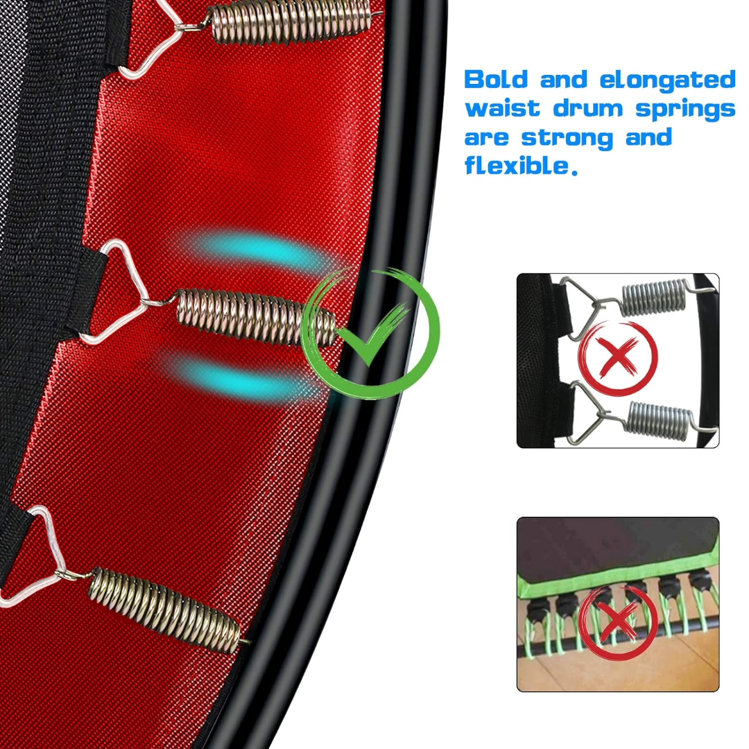 Mini Trampoline for Kids - Indoor & Outdoor Fun (Red)