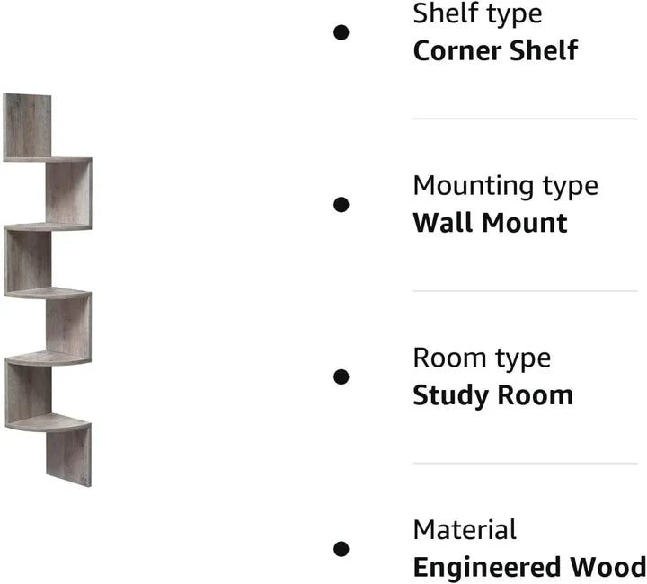 Elegant Bookshelf Corner Shelf