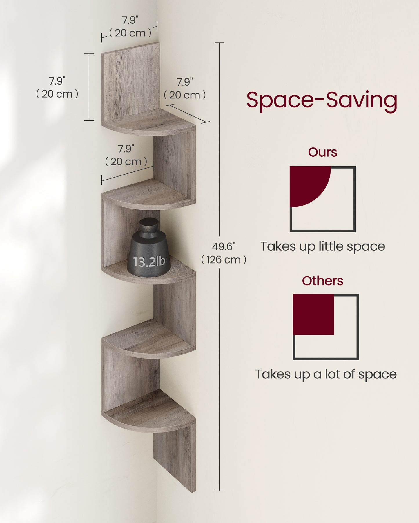 Elegant Bookshelf Corner Shelf