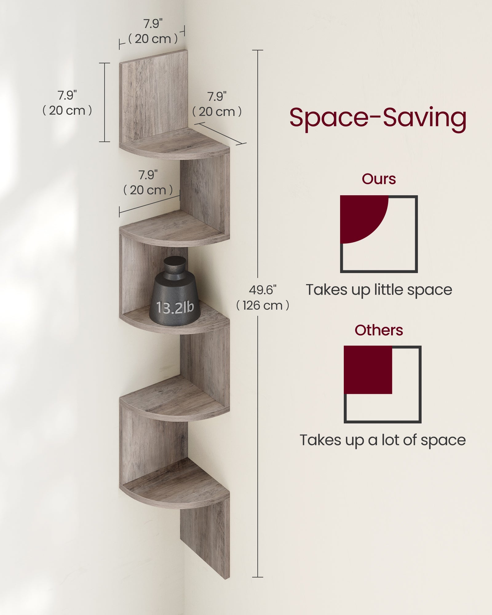 Elegant Bookshelf Corner Shelf