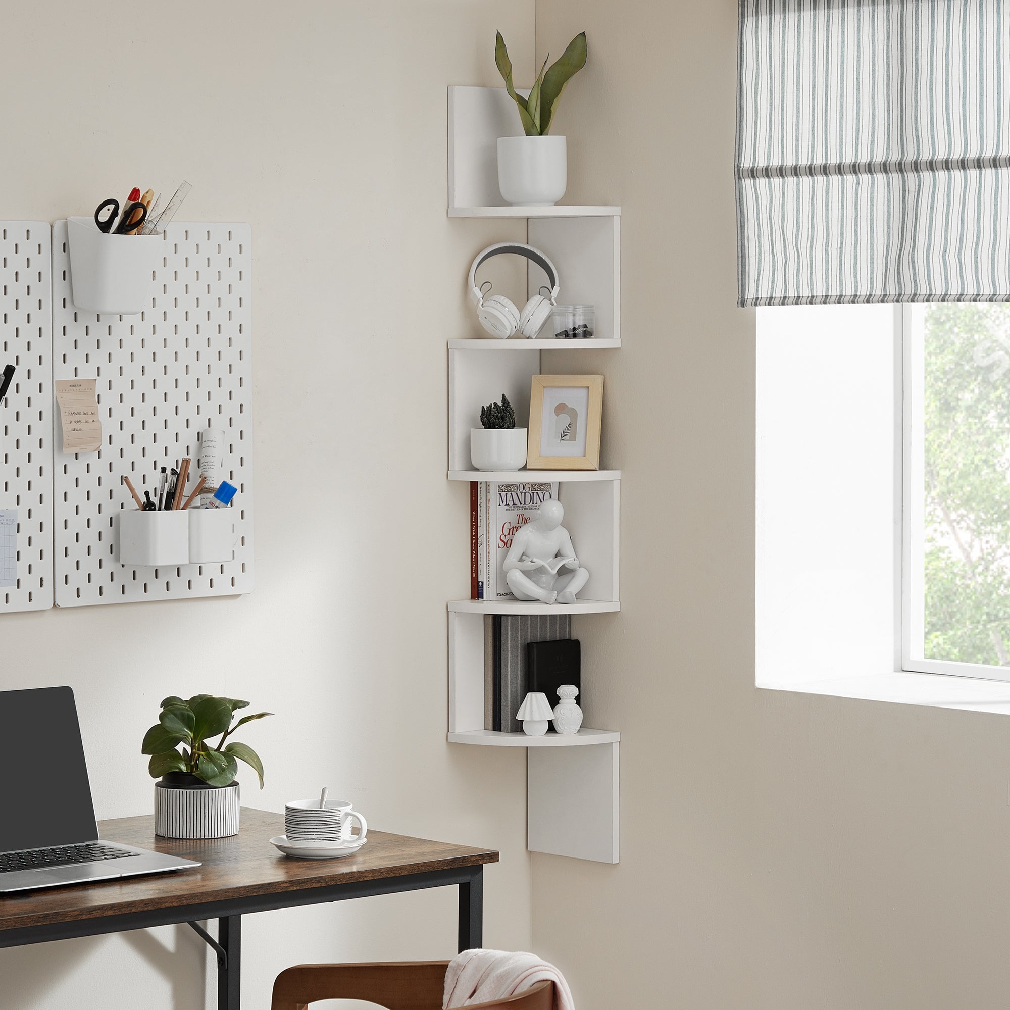Vasagle 5-tier Floating Wall Bookshelf - White
