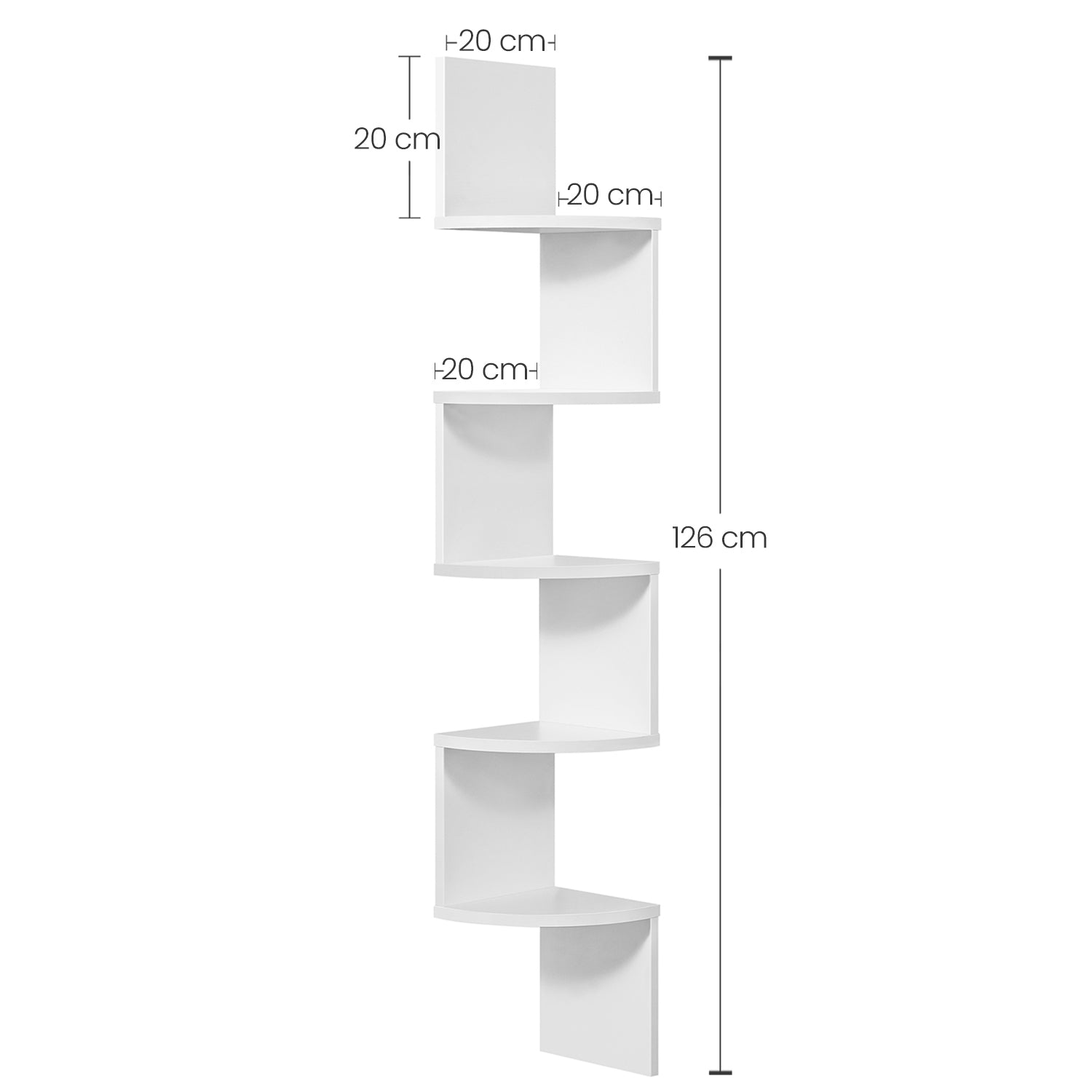 Vasagle 5-tier Floating Wall Bookshelf - White